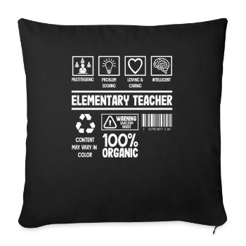Grundschullehrerin Multitasking Problemlösung - Sofakissenbezug 45 x 45 cm - Schwarz - Vorne