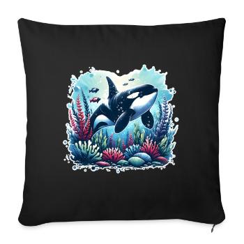 Orque Épaulard - Housse de coussin décorative 45 x 45 cm - noir - Devant