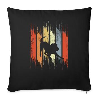 Dog vintage look - Sofa pillowcase 17,3'' x 17,3'' (45 x 45 cm) - black - Front