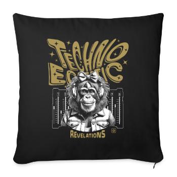 Techno monkey girl: club vibes on your shirt - Sofa pillowcase 17,3'' x 17,3'' (45 x 45 cm) - black - Front