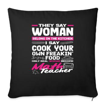Math Teacher Math Gift - Sofa pillowcase 17,3'' x 17,3'' (45 x 45 cm) - black - Front
