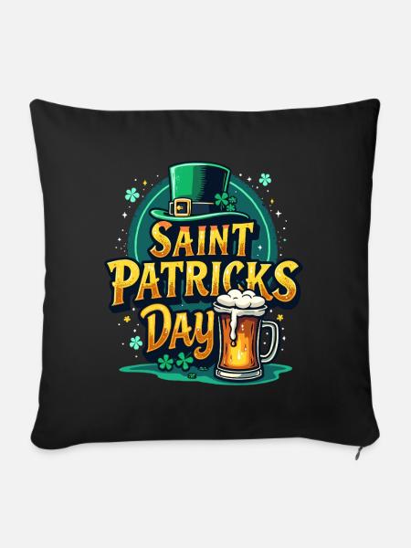Saint Patrick`s Day Beer - Sofakissenbezug 45 x 45 cm - Schwarz