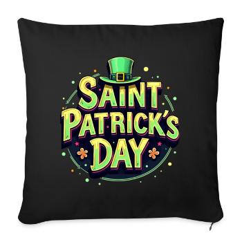 Bière de la Saint-Patrick - Housse de coussin décorative 45 x 45 cm - noir - Devant