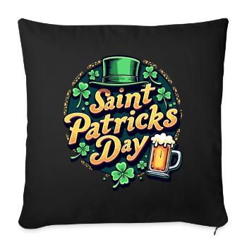 Bière de la Saint-Patrick - Housse de coussin décorative 45 x 45 cm - noir - Devant