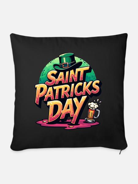 Saint Patrick`s Day Beer - Sofakissenbezug 45 x 45 cm - Schwarz