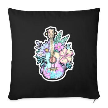 Ukulele Comic Style - Sofa pillowcase 17,3'' x 17,3'' (45 x 45 cm) - black - Front