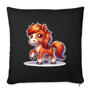 Cheval - Housse de coussin décorative 45 x 45 cm - noir - Devant