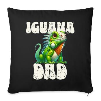 Iguana Dad - Sofa pillowcase 17,3'' x 17,3'' (45 x 45 cm) - black - Front