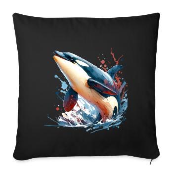 Orque Épaulard - Housse de coussin décorative 45 x 45 cm - noir - Devant