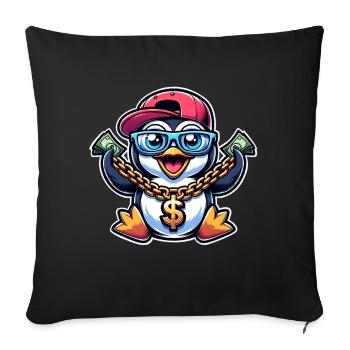 Penguin - Sofa pillowcase 17,3'' x 17,3'' (45 x 45 cm) - black - Front