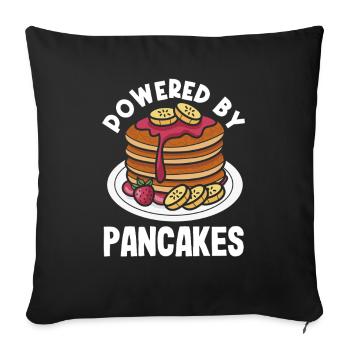 L’énergie grâce aux crêpes : alimentée par les crêpes - Housse de coussin décorative 45 x 45 cm - noir - Devant