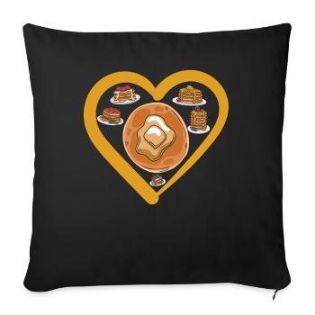 Variété de crêpes dans l’âme - Housse de coussin décorative 45 x 45 cm - noir - Devant