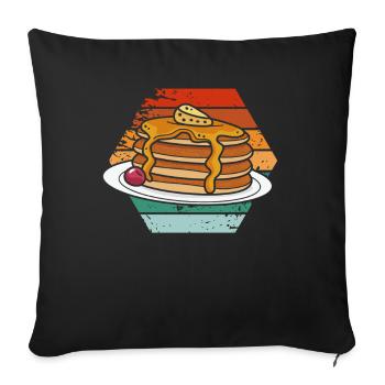 Crêpes rétro au sirop d’érable Delight - Housse de coussin décorative 45 x 45 cm - noir - Devant
