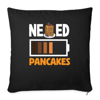 Besoin de crêpes pour l’énergie - Housse de coussin décorative 45 x 45 cm - noir - Devant