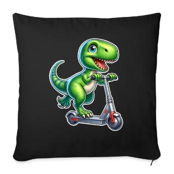 E-Scooter E-Roller T Rex Dino Scooter - Sofa pillowcase 17,3'' x 17,3'' (45 x 45 cm) - black - Front
