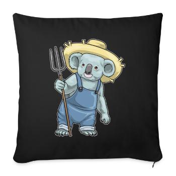 Ferme Fourche des Koalas - Housse de coussin décorative 45 x 45 cm - noir - Devant
