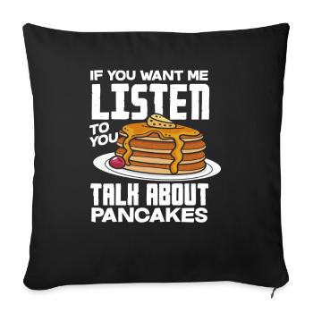 Crêpes Parler et écouter - Housse de coussin décorative 45 x 45 cm - noir - Devant
