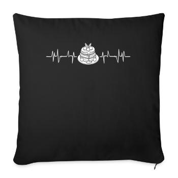 Pancakes Lover Heartbeat Design - Housse de coussin décorative 45 x 45 cm - noir - Devant