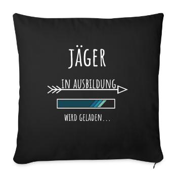 Jäger Ausbildung Jagdschein Beruf Geschenk - Sofakissenbezug 45 x 45 cm - Schwarz - Vorne