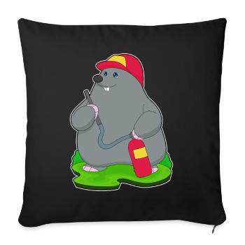 Extincteur de pompier taupe - Housse de coussin décorative 45 x 45 cm - noir - Devant