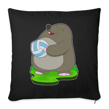 Taupe Joueur de volley-ball Volley-ball - Housse de coussin décorative 45 x 45 cm - noir - Devant
