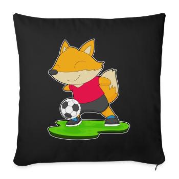 Fox Soccer Player Soccer - Sofa pillowcase 17,3'' x 17,3'' (45 x 45 cm) - black - Front