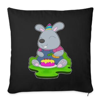 Bunny Birthday Farmer - Sofa pillowcase 17,3'' x 17,3'' (45 x 45 cm) - black - Front