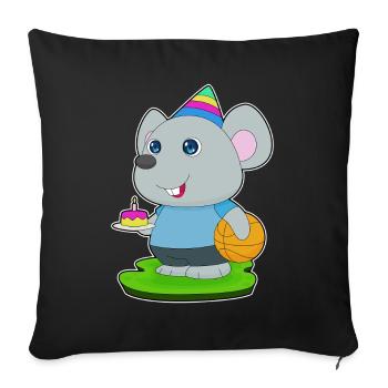 Mouse Birthday Basketball - Sofa pillowcase 17,3'' x 17,3'' (45 x 45 cm) - black - Front
