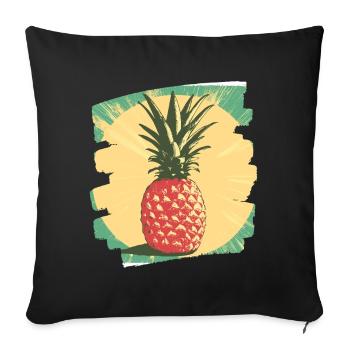 Pineapple - Sofa pillowcase 17,3'' x 17,3'' (45 x 45 cm) - black - Front