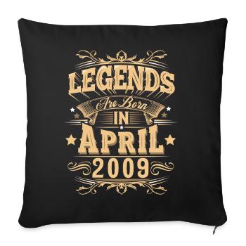 Légende de l’anniversaire d’avril 2009 - Housse de coussin décorative 45 x 45 cm - noir - Devant