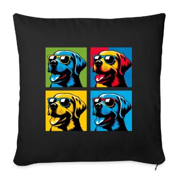 Lab Love Pop, Kumpel, Marshmallow, Teddy, Glücklich - Sofakissenbezug 45 x 45 cm - Schwarz - Vorne