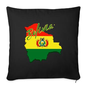 Bolivian pride, Bolivian flag - Sofa pillowcase 17,3'' x 17,3'' (45 x 45 cm) - black - Front