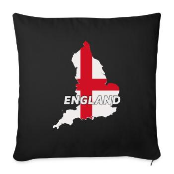 Flag of England, British pride - Sofa pillowcase 17,3'' x 17,3'' (45 x 45 cm) - black - Front