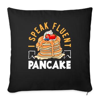 Je parle couramment les crêpes - Housse de coussin décorative 45 x 45 cm - noir - Devant