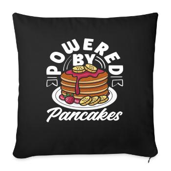 Powered by Pancakes Enjoyment - Sofa pillowcase 17,3'' x 17,3'' (45 x 45 cm) - black - Front