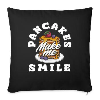 Pancakes make me smile - Sofa pillowcase 17,3'' x 17,3'' (45 x 45 cm) - black - Front