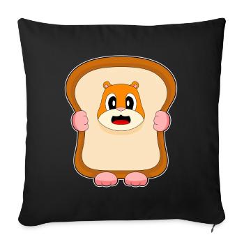 Pain de hamster - Housse de coussin décorative 45 x 45 cm - noir - Devant