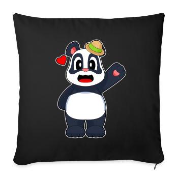 Chapeau Panda - Housse de coussin décorative 45 x 45 cm - noir - Devant