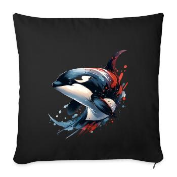Orque Épaulard - Housse de coussin décorative 45 x 45 cm - noir - Devant