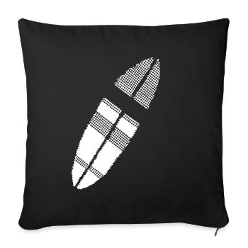 planche de surf Pixel Graphic - Housse de coussin décorative 45 x 45 cm - noir - Devant