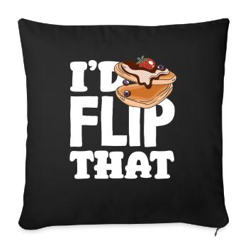 Je retourne ces crêpes - Housse de coussin décorative 45 x 45 cm - noir - Devant