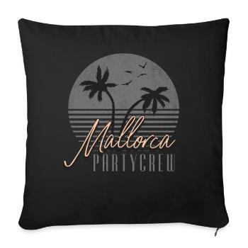 Mallorca Party Crew - Sofa pillowcase 17,3'' x 17,3'' (45 x 45 cm) - black - Front