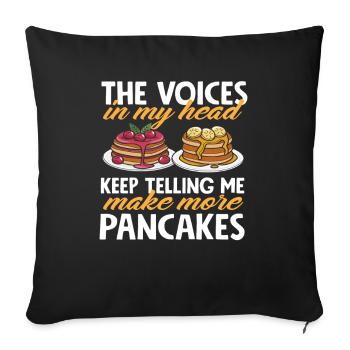 Des voix disent de faire plus de crêpes - Housse de coussin décorative 45 x 45 cm - noir - Devant
