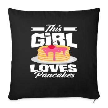 This Girl Loves Pancakes Breakfast - Sofa pillowcase 17,3'' x 17,3'' (45 x 45 cm) - black - Front