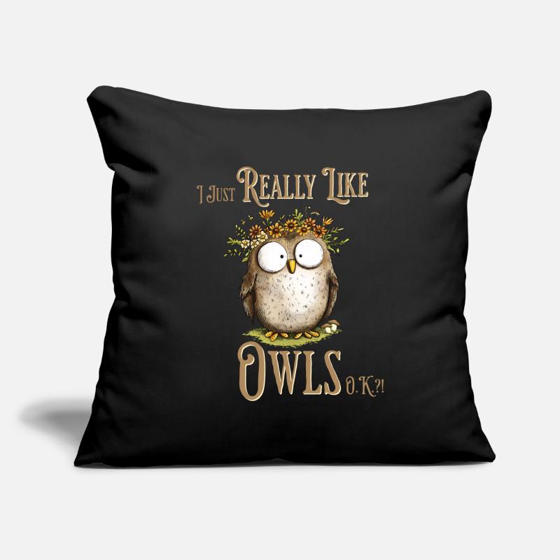 Eule mit Spruch I Really Like Owls Sofakissenbezug 45 x 45 cm