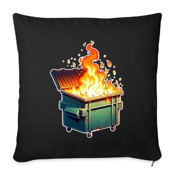 Brûler une poubelle - Housse de coussin décorative 45 x 45 cm - noir - Devant