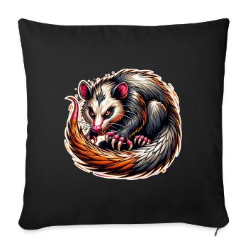 Opossum - Sofa pillowcase 17,3'' x 17,3'' (45 x 45 cm) - black - Front