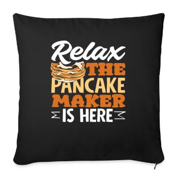 Détendez-vous, la crêpière est là - Housse de coussin décorative 45 x 45 cm - noir - Devant
