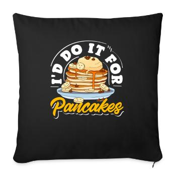 Crêpes Je ferais n'importe quoi pour des crêpes - Housse de coussin décorative 45 x 45 cm - noir - Devant