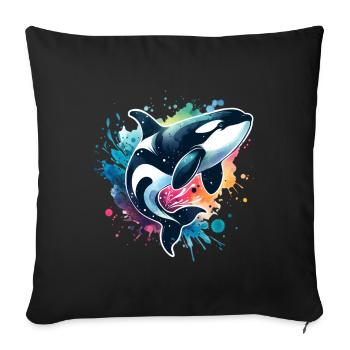 Orque Épaulard - Housse de coussin décorative 45 x 45 cm - noir - Devant